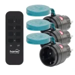 Home THO2313 távirányítható kültéri hálózati aljzat szett, IP44, 2300 W, 3 aljzat +1 távirányító, 40m hatótáv THO2313 Szuper akció