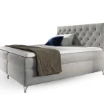 Vásárlói kedvenc GULIETTE ágyneműtartós kárpitozott boxspring ágy matracokkal 180x200 - szürke