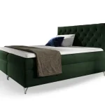 Vedd meg online GULIETTE ágyneműtartós kárpitozott boxspring ágy matracokkal 160x200 - zöld