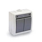 Vízmentes csillárkapcsoló, 10A-250V, szürke, IP55 Gyors szállítás