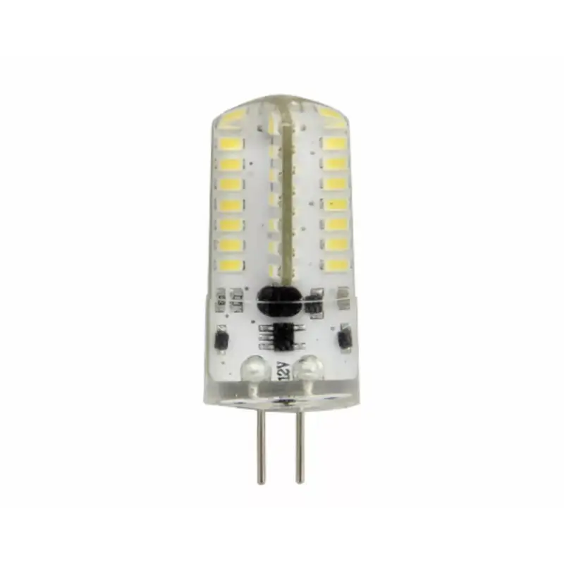 Vásárlói kedvenc LED lámpa , 12V DC , kukorica , G4 foglalat , 3 Watt , 360° , szilikon bevonat , meleg fehér