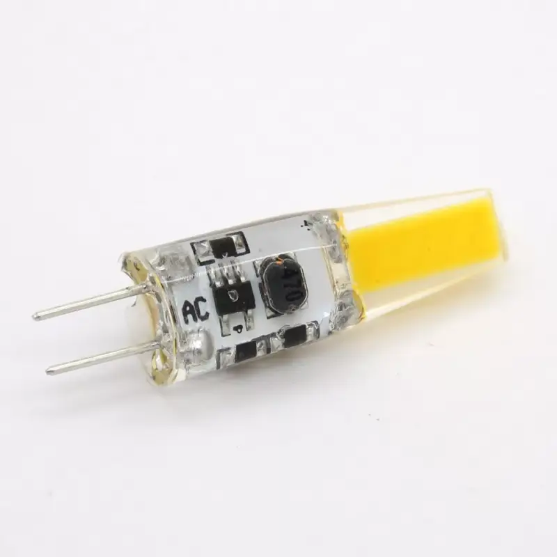 Biztonságos fizetés LED lámpa , 12V DC , kukorica , G4 foglalat , 2 Watt , 320° , szilikon bevonat , hideg fehér, COB
