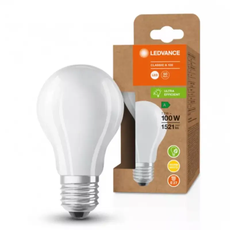 Prémium LED lámpa , égő , E27 , 7.2W , 211 lm/w , A besorolás , meleg fehér , 5 év garancia , LEDVANCE (OSRAM)