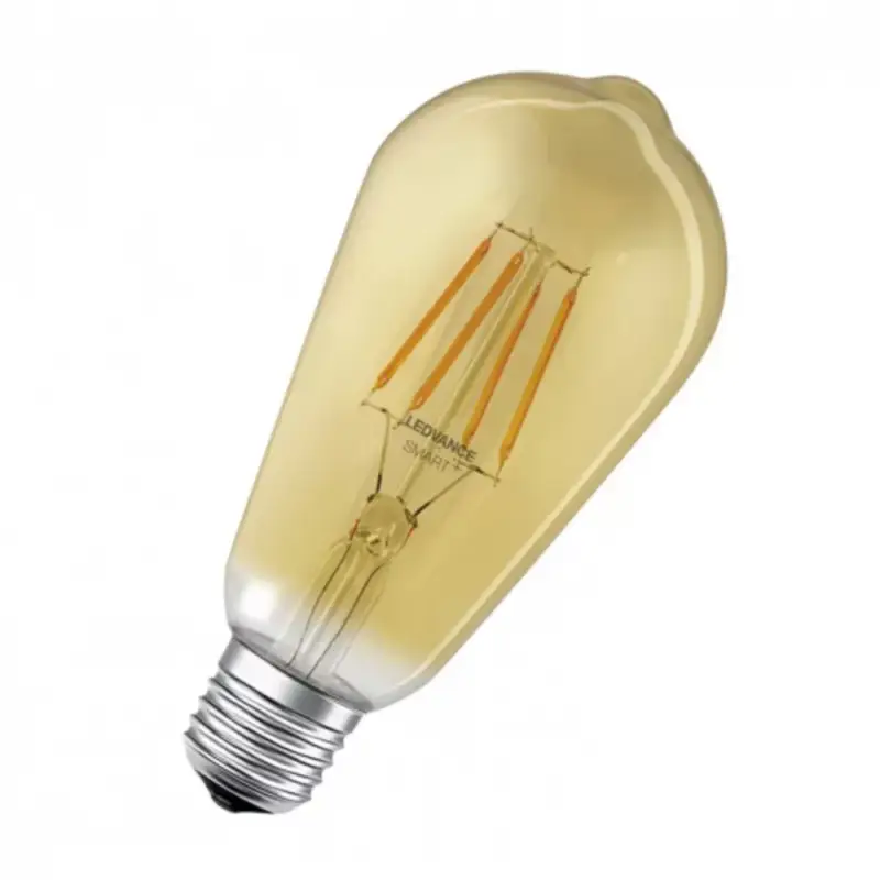 LED lámpa , égő , izzószálas hatás , filament , E27 foglalat , ST64 , Edison , 6W , meleg fehér , dimmelhető , arany , LEDVANCE Smart+ WIFI Utolsó esély