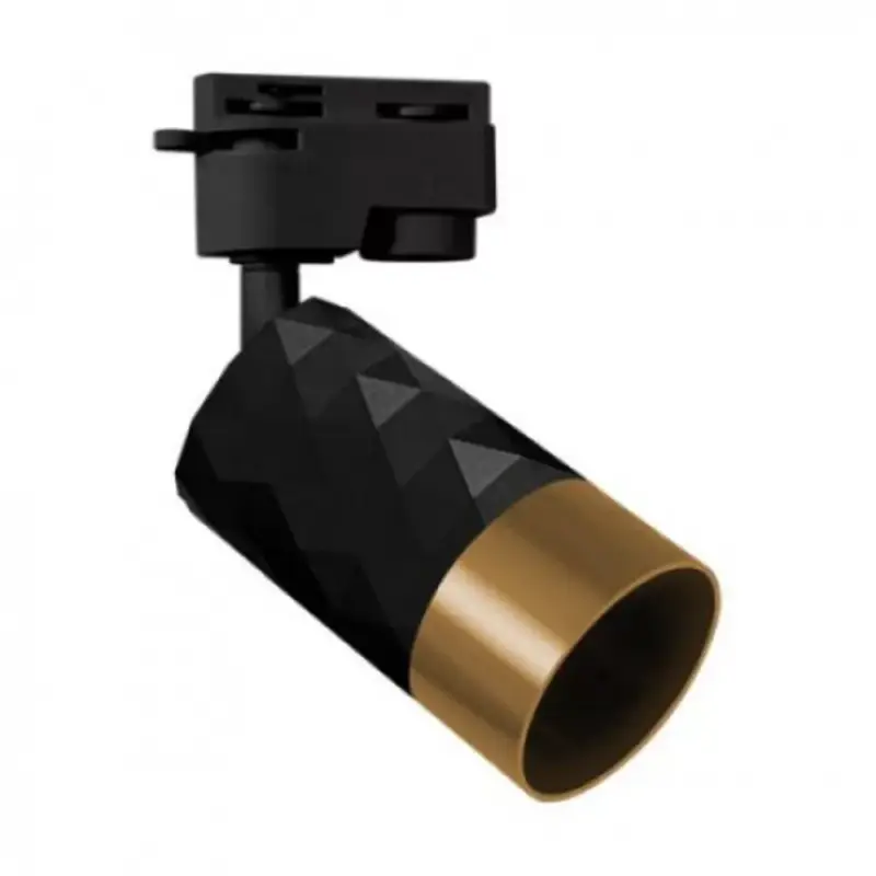 Sínes LED lámpa , track light , 1 fázisú , 2 pólusú , GU10 foglalat , fekete /arany , STRÜHM , MATA Csak ma