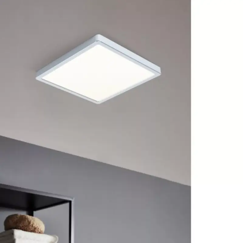 Szuper akció LED panel , 20W , falon kívüli , négyzet , meleg fehér , króm keret , IP44 , EGLO , FUEVA 5 , 99269