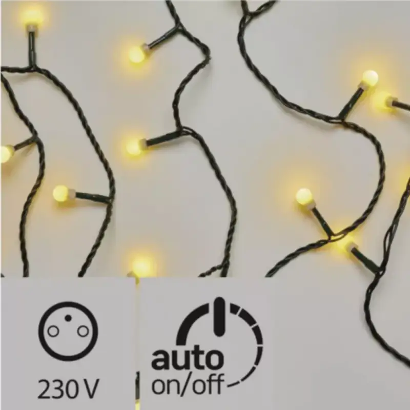 Szuper ajánlat Led fényfüzér , beltéri/kültéri , cherry , 80 LED , 8 m , meleg fehér , időzítős , IP44