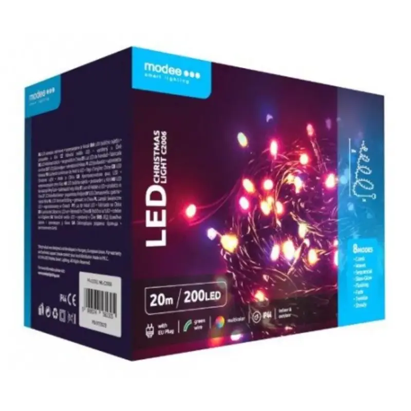 Led fényfüzér , beltéri/kültéri , RGB , 200 LED , 20 m , IP44 , Modee Olcsó