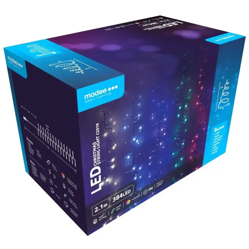 Modee Karácsonyi LED Füzér Plastic Adapteres C2018 (384LED/2,1m) multicolor Szuper akció