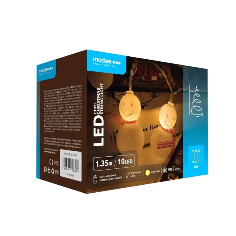 Legkelendőbb Modee Karácsonyi LED Füzér Plastic Elemes C1015 (10LED/1,35m/15cm) warm