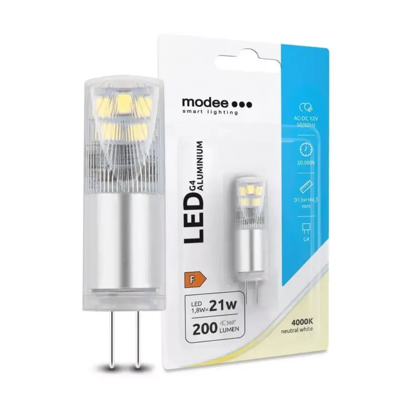 Modee Lighting LED Izzó G4 Alumínium AC-DC 12V 1,8W 4000K (200 lumen) Olcsó