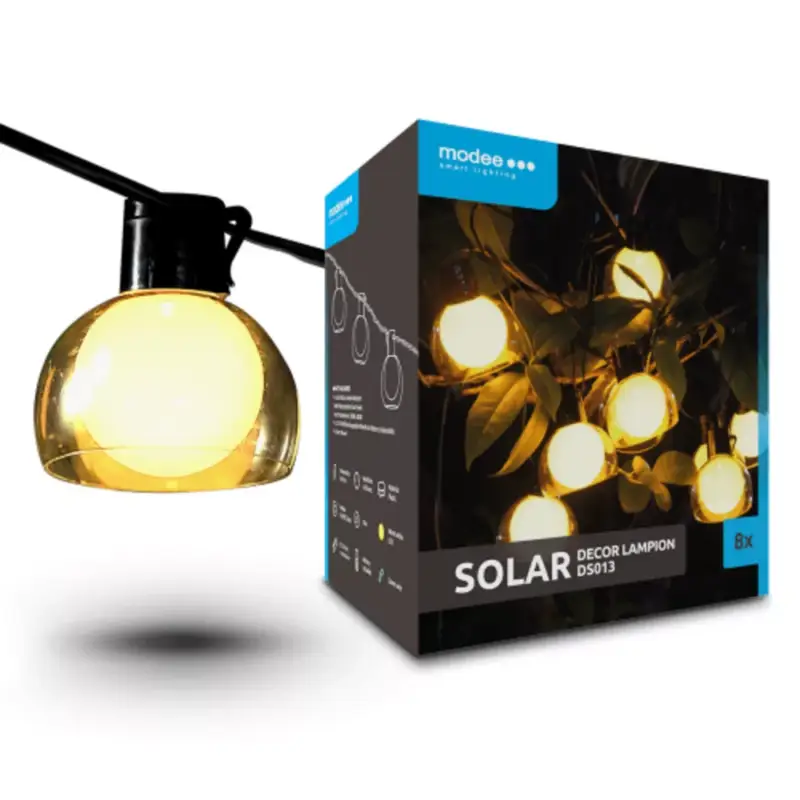 Modee Lighting LED Szolár Napelemes Dekor Lampion 8db 4,4m DS013 Ne maradj le