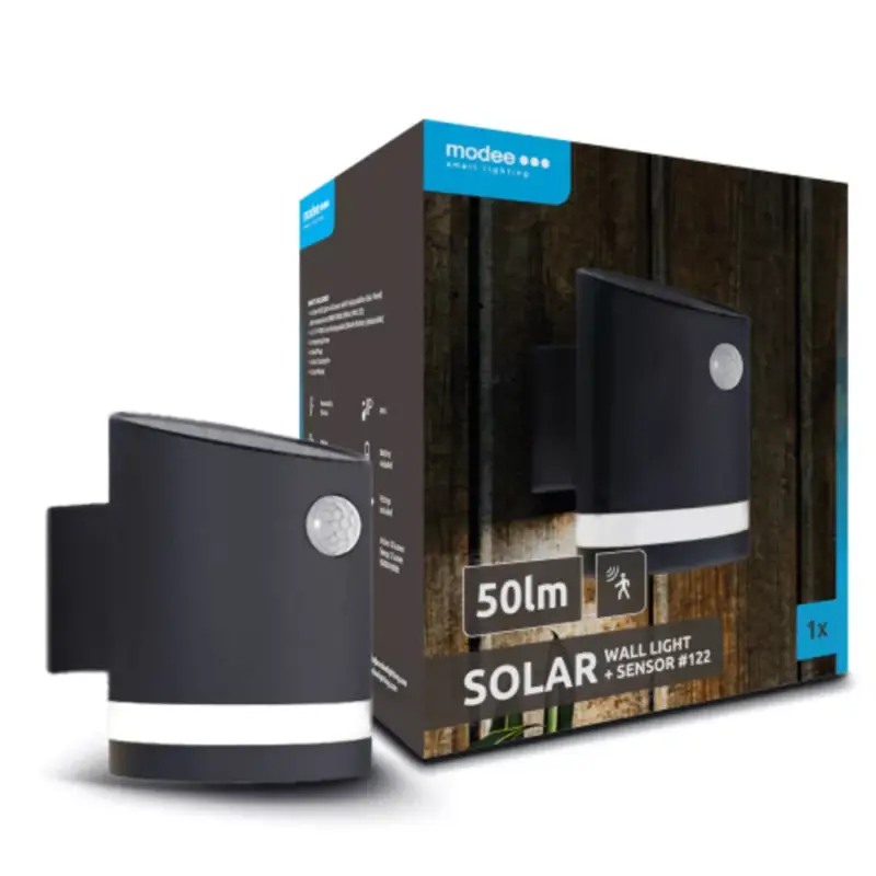 Outlet Modee Lighting LED Szolár Napelemes Fali Lámpa WS122 + sensor (50 lumen)