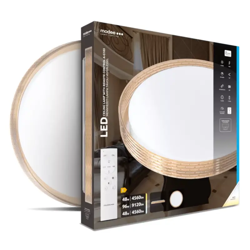 Modee Mennyezeti LED Lámpa 2x48W 3CCT D510x75mm + rem. A-G103 (9120 lumen) Barna Szezonális akció