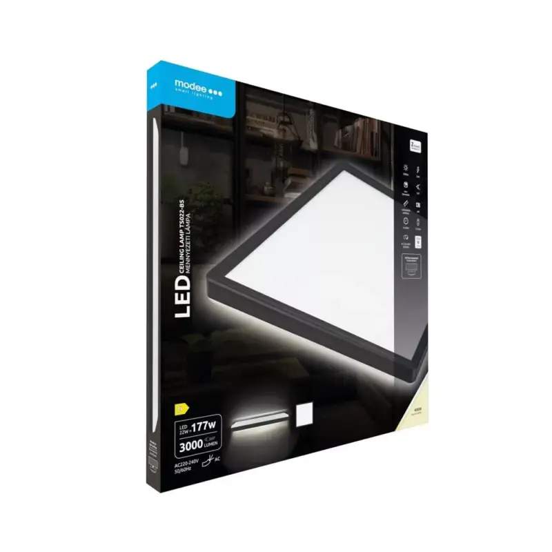 Modee Mennyezeti LED TS022-BS Négyzet 22W 4000K 420x420x28mm (3000 lumen) ERP Alacsony ár