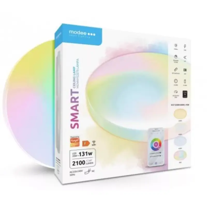 Kiárusítás Led lámpatest , mennyezeti , 20W , RGB , CCT , dimmelhető , WIFI , TUYA , Modee