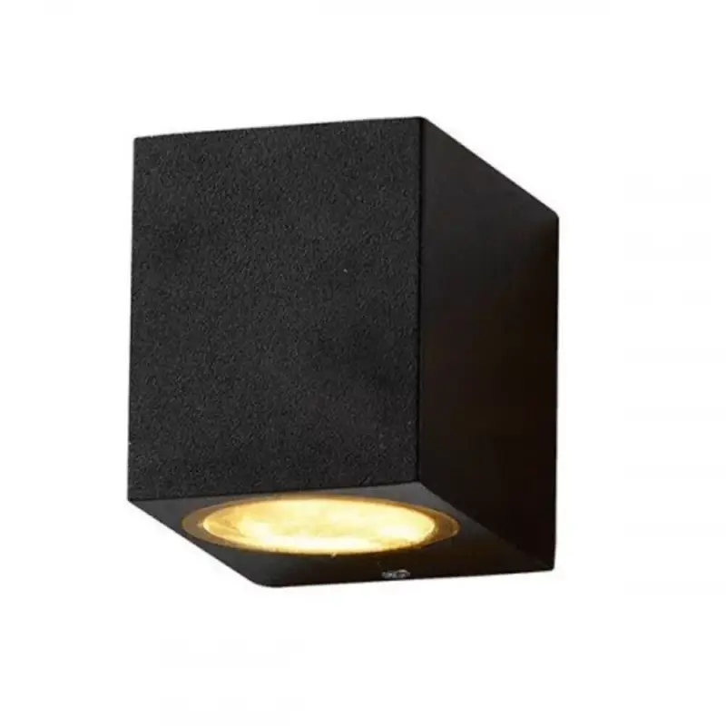Prémium LED lámpatest , GU10 , oldalfali , 1 irányú , fekete , kültéri , IP44
