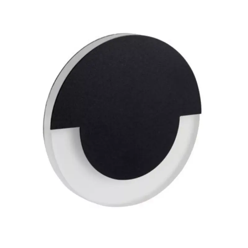 Alacsony ár LED lámpatest , oldalfali , lépcsővilágító , irányfény , 12V , 0.8W , kerek , természetes fehér , fekete , SOLA