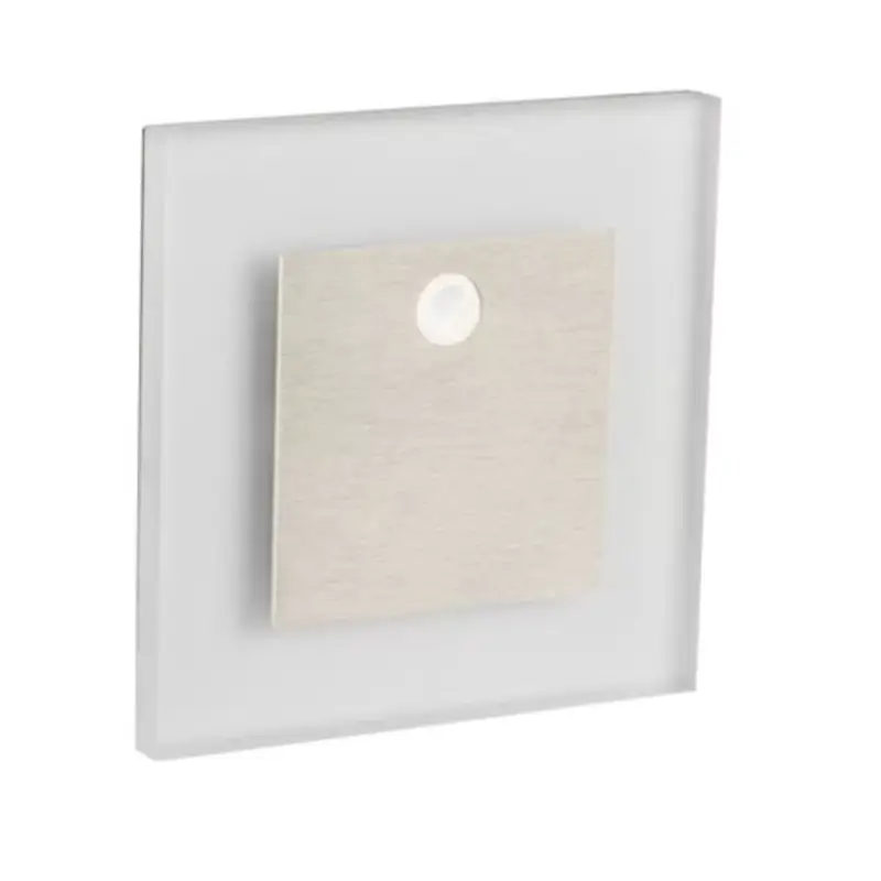 LED lámpatest , oldalfali , mozgásérzékelős , lépcsővilágító , irányfény , 0.8W , négyzet , természetes fehér , rozsdamentes acél , APUS Árcsökkenés