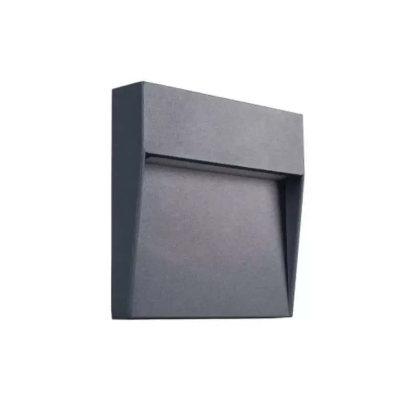 Legjobb ár LED lámpatest , oldalfali , lépcsővilágító , 6.5W , négyzet , természetes fehér , kültéri , antracit , IP54, DULI