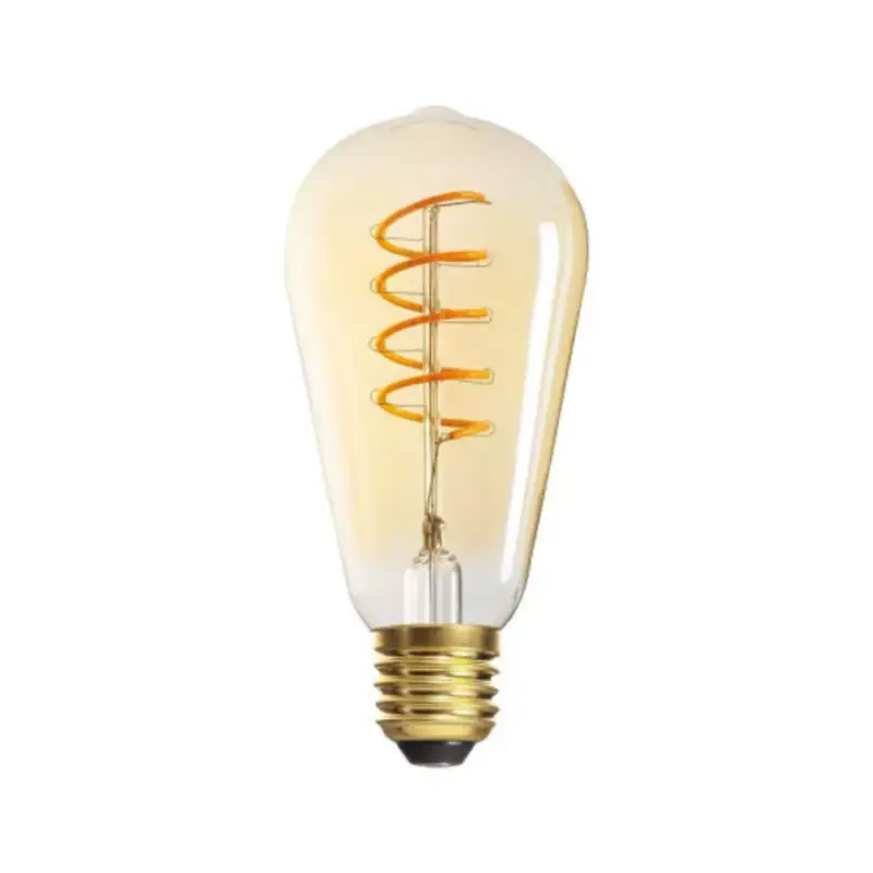 Prémium LED lámpa , égő , izzószálas hatás , filament , Edison , E27 foglalat , 4 Watt , meleg fehér , 1800K , borostyán sárga , XLED