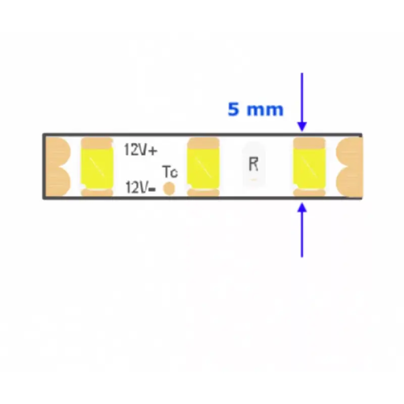 Kiárusítás LED szalag , 2835 , 120 led/m , 9 Watt/m , hideg fehér , 800 lumen/m , keskeny , 5mm , 5 év garancia