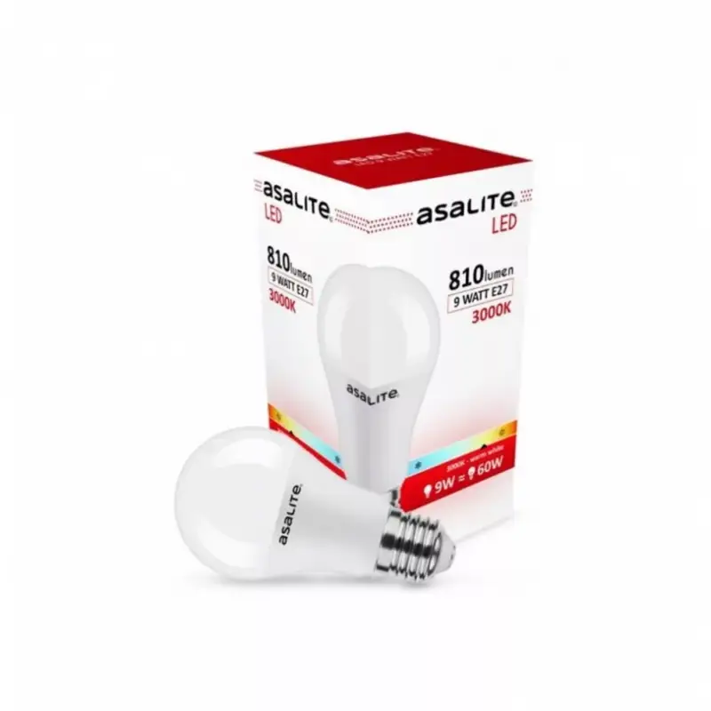 Asalite LED Izzó A60 gömb E27 9W 3000K (810 lumen) Gyors kiszállítás