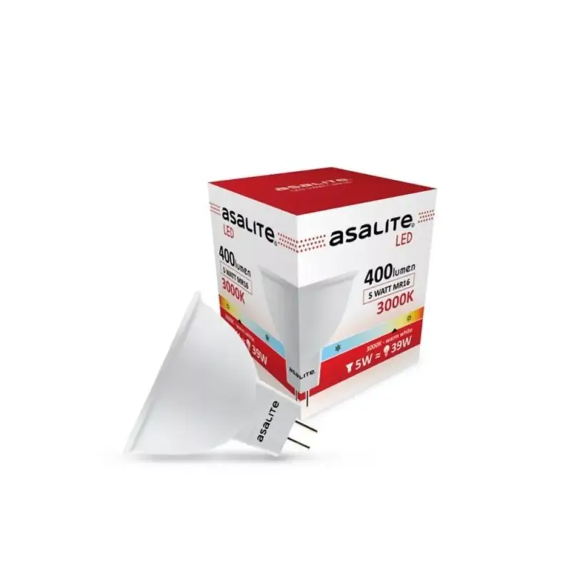 Asalite LED Izzó MR16 spot 12V 5W 3000K (400 lumen) Szezonális akció