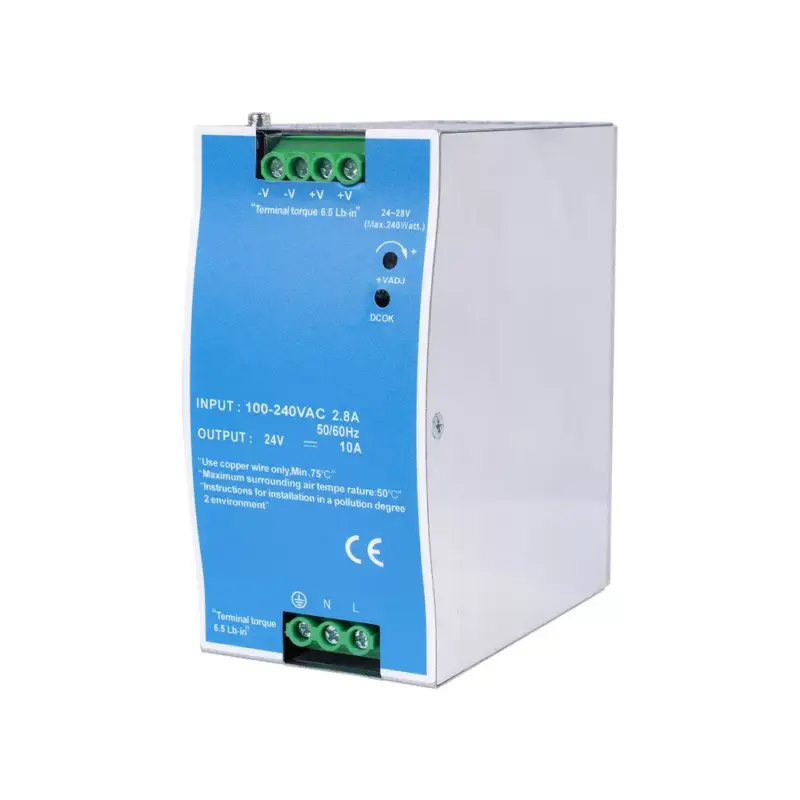 Gyors kiszállítás Din sínre rögzíthető tápegység 240w 12v/20a, Optonica, 6279
