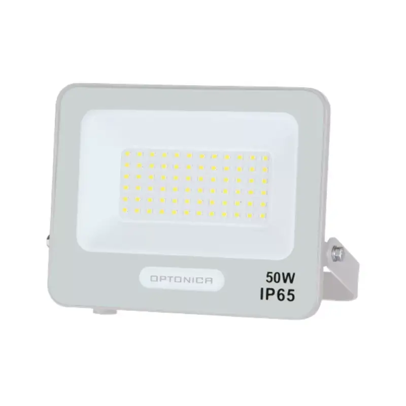 LED smd reflektor fehértel, IP65-ös kivitelben, 15 cm-es kábellel, 50W, 6000K, hideg fehér, 4500 lm, Optonica, 15810 Újdonság