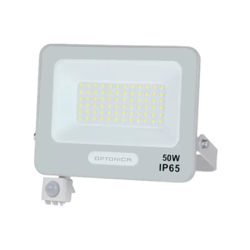 LED smd reflektor IP65 fehértel és érzékelővel, 50W, 6000K, hideg fehér, 4500 lm, Optonica, 15846 Rendeld meg most
