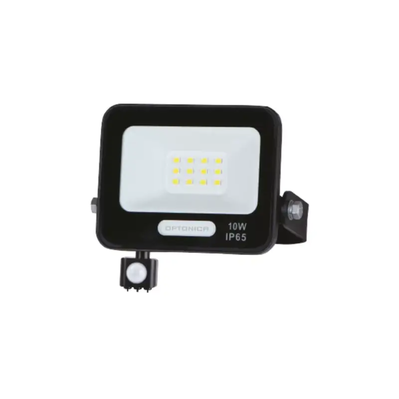 LED smd reflektor IP65 feketetel és érzékelővel, 10W, 3000K, meleg fehér, 900 lm, Optonica, 15850 Vedd meg most