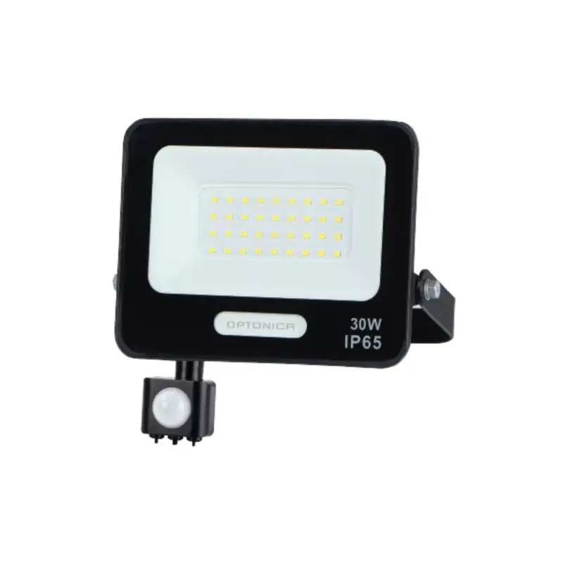 LED smd reflektor IP65 feketetel és érzékelővel, 30W, 6000K, hideg fehér, 2700 lm, Optonica, 15854 Olcsóbb
