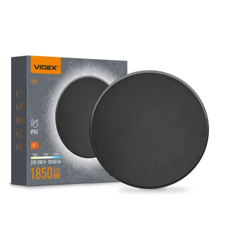 Videx WL03 LED fali lámpa 18W IP65 3000K-4000K-6500K Fekete Outlet