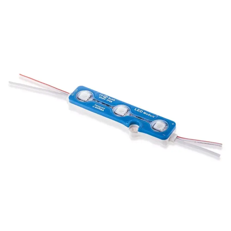 Vedd meg online LED modul 3 db SMD5050 fényforrással, 0,72w, zöld, 66lm, 120°, zöld, CRI>75, IP67, V-TAC, 5119