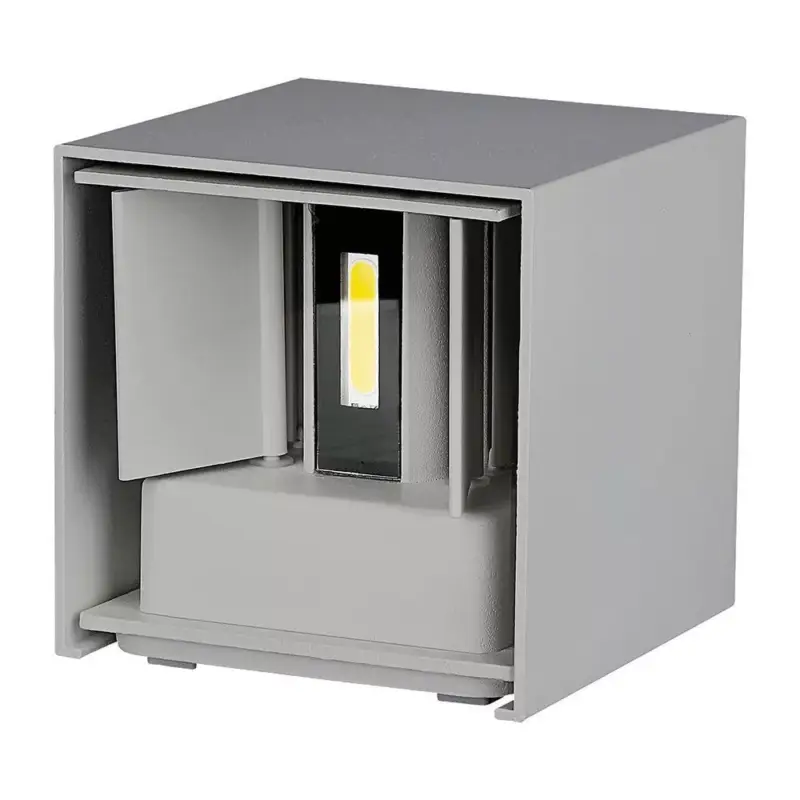 LED fali lámpa kétirányú négyzet alakú Bridgelux, 5w, 4000K, természetes fehér, 700lm, 120°, szürke, CRI>80, IP65, V-TAC, 217089 Kedvezményes ár