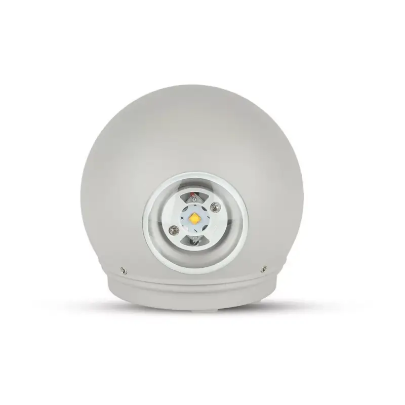 Végkiárusítás LED fali lámpa kétirányú kerek IP65, 4w, 3000K, meleg fehér, 450lm, 90°, szürke, CRI>80, V-TAC, 218305