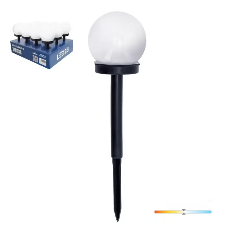 Napelemes LED leszúrható kerti lámpa SPHERE G2 10cm 4000K IP44 LED2B, 0,06W, természetes fehér, CRI≥70, KOBI-004512 Végkiárusítás
