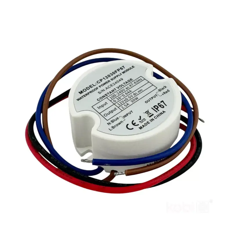 Legnépszerűbb LED tápegység 12V 30W 2.50A IP67, KOBI-004576