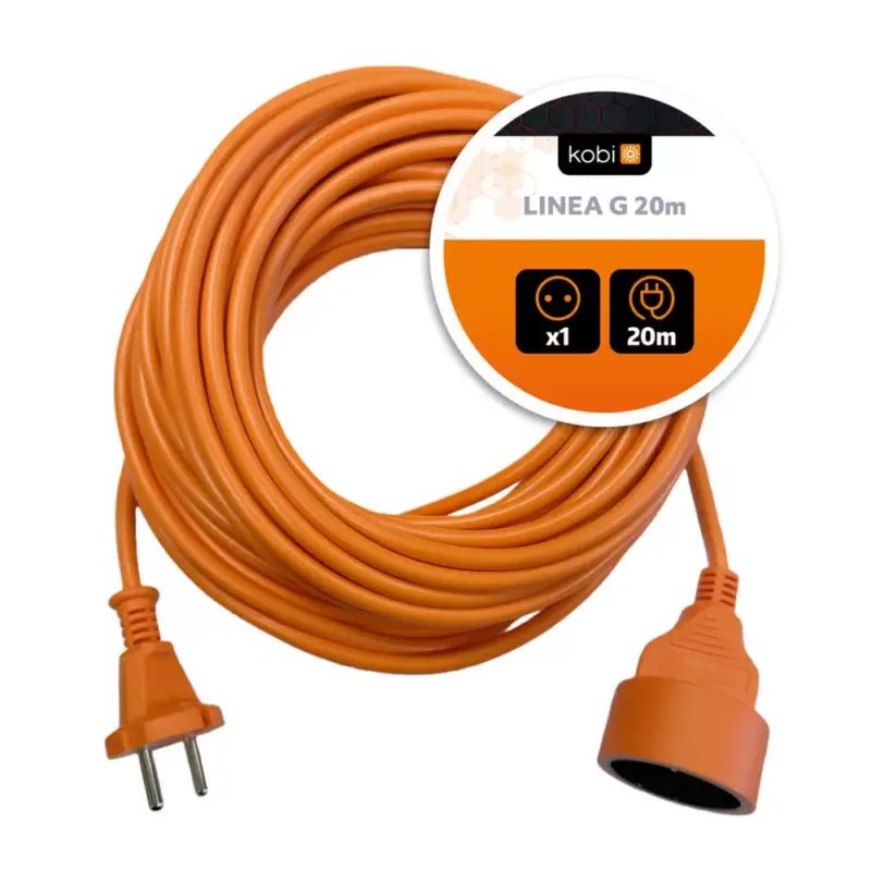 Vedd meg online Hosszabbító kábel LINEA G 1 aljzat/20m/földelés nélkül/2x1mm narancssárga KOBI-004701