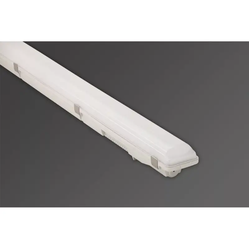 Kedvezményes ár LED lámpatest , 51 Watt , 145 lm/W ,150 cm , kompakt armatúra , por- és páravédett , IP66 , természetes fehér , vészvilágítás meghajtóval , PMMA búra , IBV