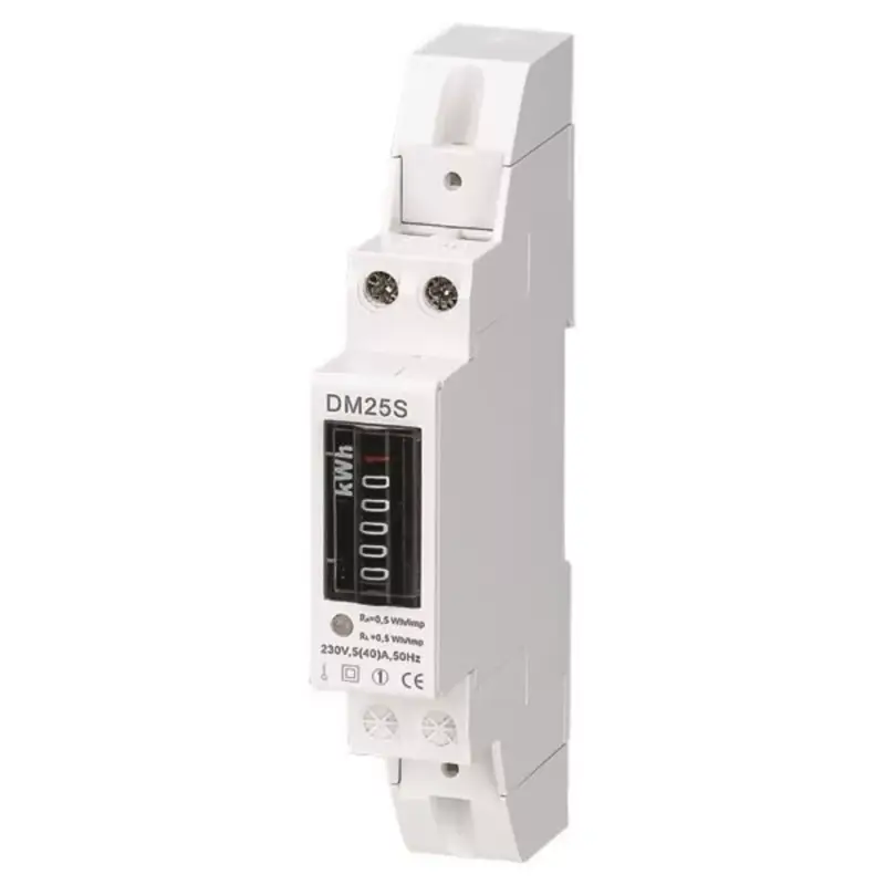 Azonnali szállítás 1 Fázisú mechanikus fogyasztásmérő sínre szerelhető 30A 220-240V, Eurolamp, 682778