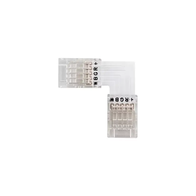 Végkiárusítás LED szalag L-alakú sarok toldó 10mm-es RGBW szalaghoz 20db/csomag átlátszó 5520380 VITO