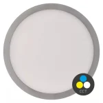Ezüst rögzített LED-panel vékony kerettel, gömbölyű, 170mm, 12.5W, CCT, Premium Újdonság