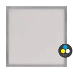Ezüst rögzített LED-panel vékony kerettel, szögletes, 300 x 300mm, 28.5W, CCT, Premium Gyors szállítás
