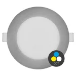 Ezüst süllyeszthető LED-panel, gömbölyű, 120mm, 7W, CCT, Premium Gyors szállítás