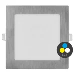 Ezüst süllyeszthető LED-panel, szögletes, 170 x 170mm, 12.5W, CCT, Premium Szezonális akció