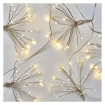 Olcsóbb LED fényfüzér - fürtök, nano, átlátszó, 2.35m, melegfehér, időzítő