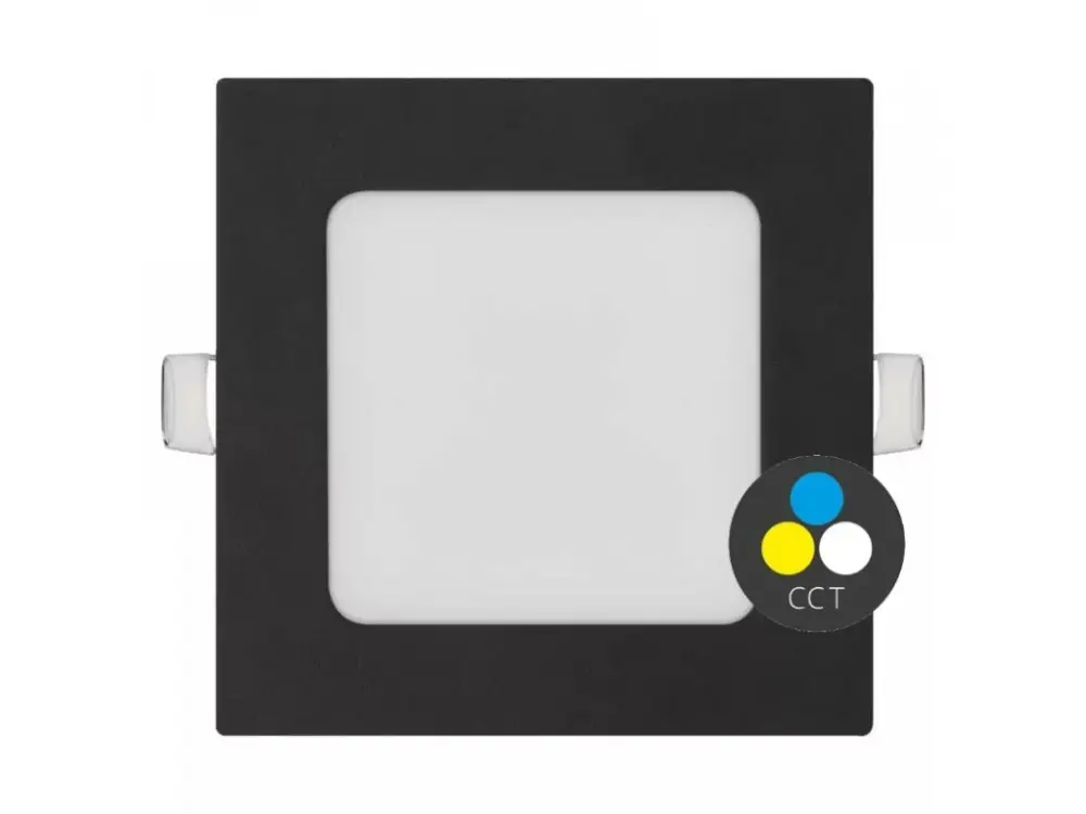 Fekete süllyeszthető LED-panel, szögletes, 120 x 120mm, 6W, 24V, CCT Olcsóbb