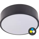 Outlet Fekete mennyezeti LED-lámpa, gömbölyű, 500mm, 48W, CCT